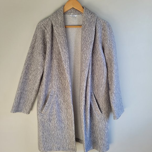 Boucle effect cardigan blazer with shawl collar and pockets - Picture 3 of 6